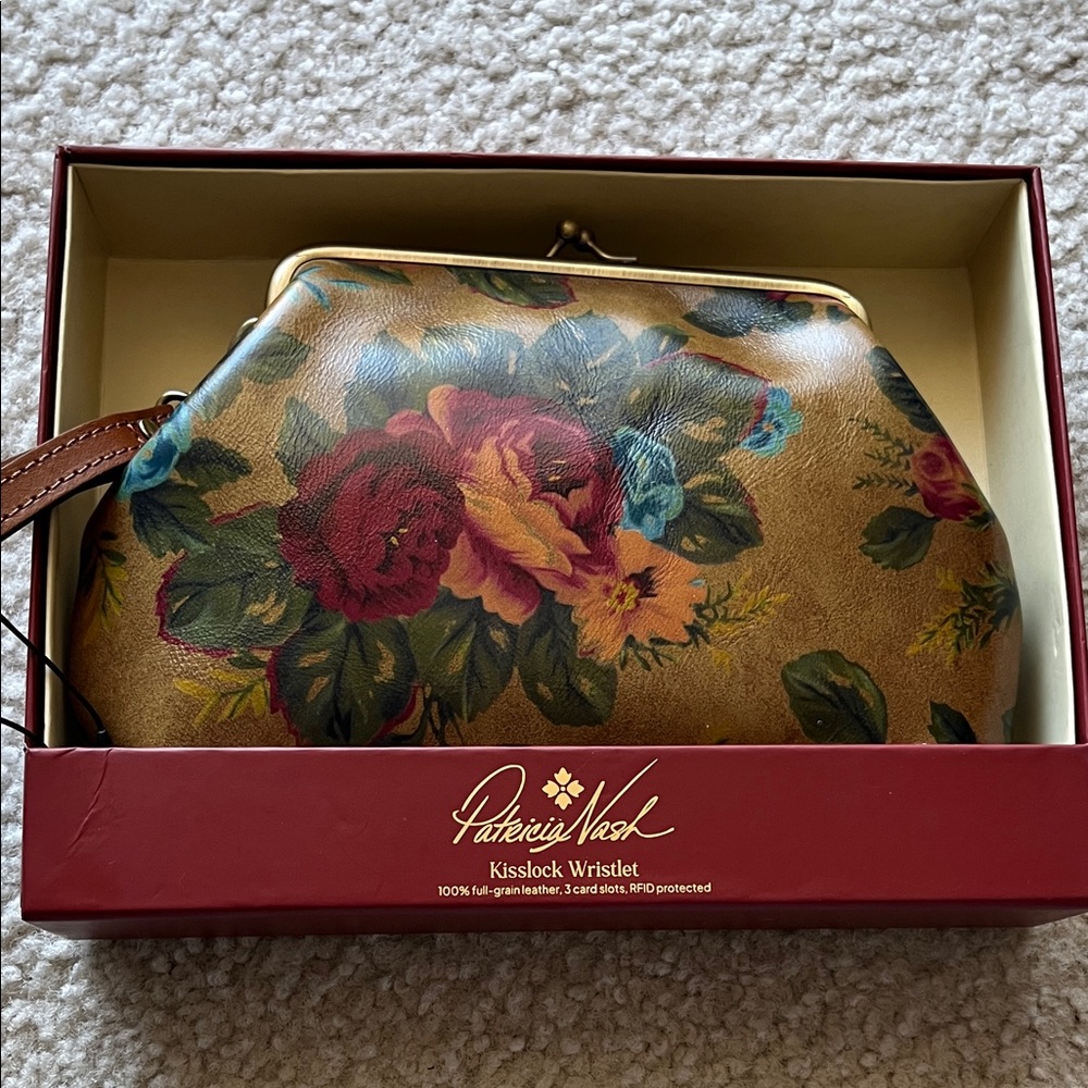Patricia Nash Multicolor Floral Kisslock Wristlet